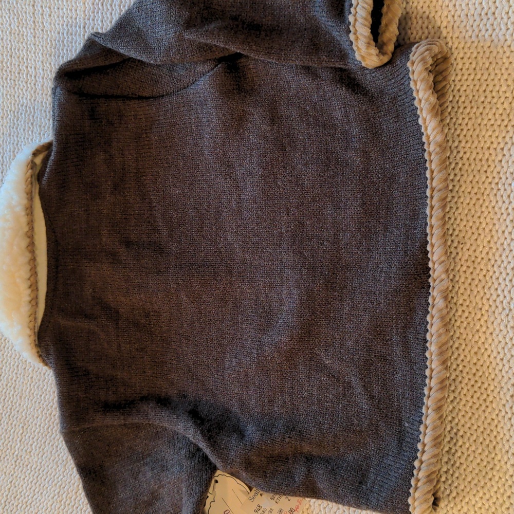 NWT Size 2 T jacket, Coat.  Sherpa fleece collar, Brown & beige  sweater knit, - Picture 12 of 12